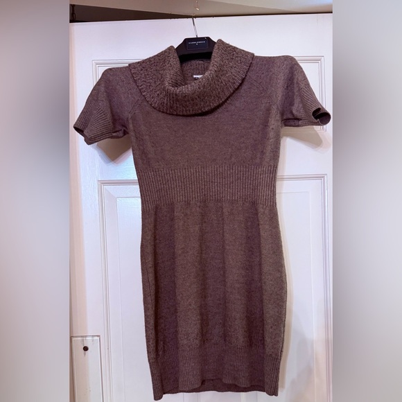 LOFT Chocolate Cowl Neck Sweater Dress - Picture 1 of 3